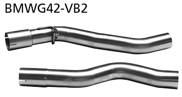 Tramo de tubos de conexion para Escape final deportivo BMW Serie G42 M240i xDrive 2021- con valvulas de regulación Bastuck